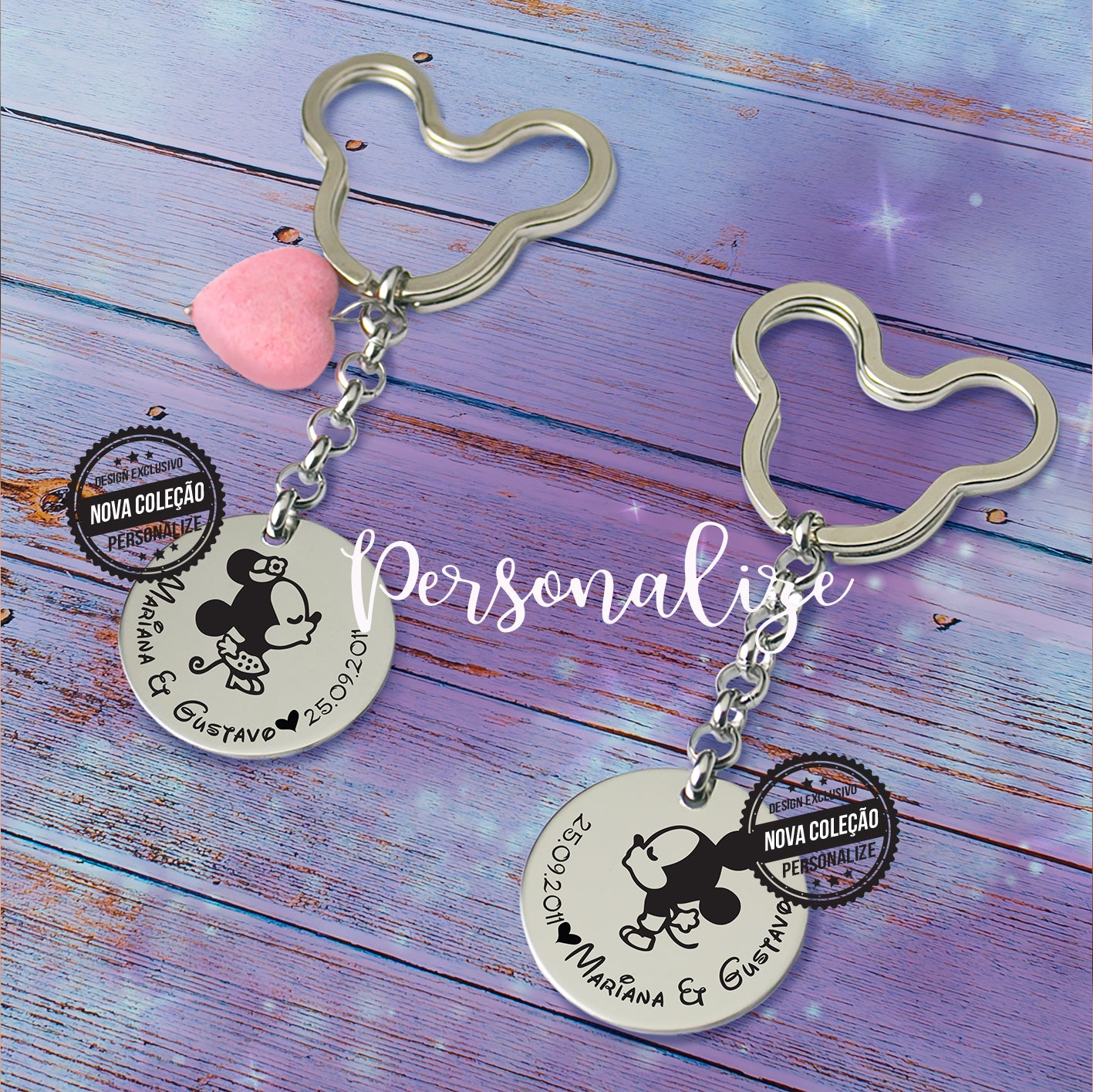 Porta chaves " Minnie e Mickey "