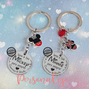 Conjunto de porta chaves " Minnie e Mickey"