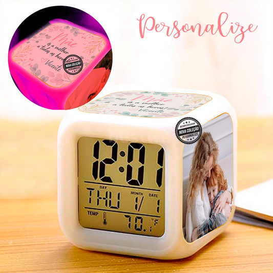 Relógio / despertador Stitch Nome - Personalize.