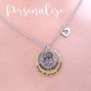 Fio aço inox "amigas até sermos velhinhas" Personalize