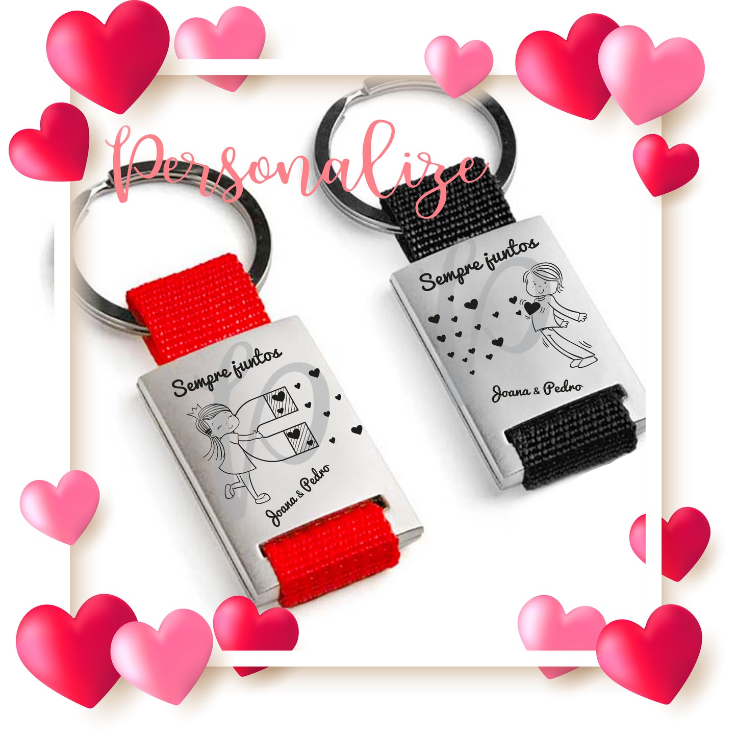 Porta Chaves "Sempre juntos" Personalize