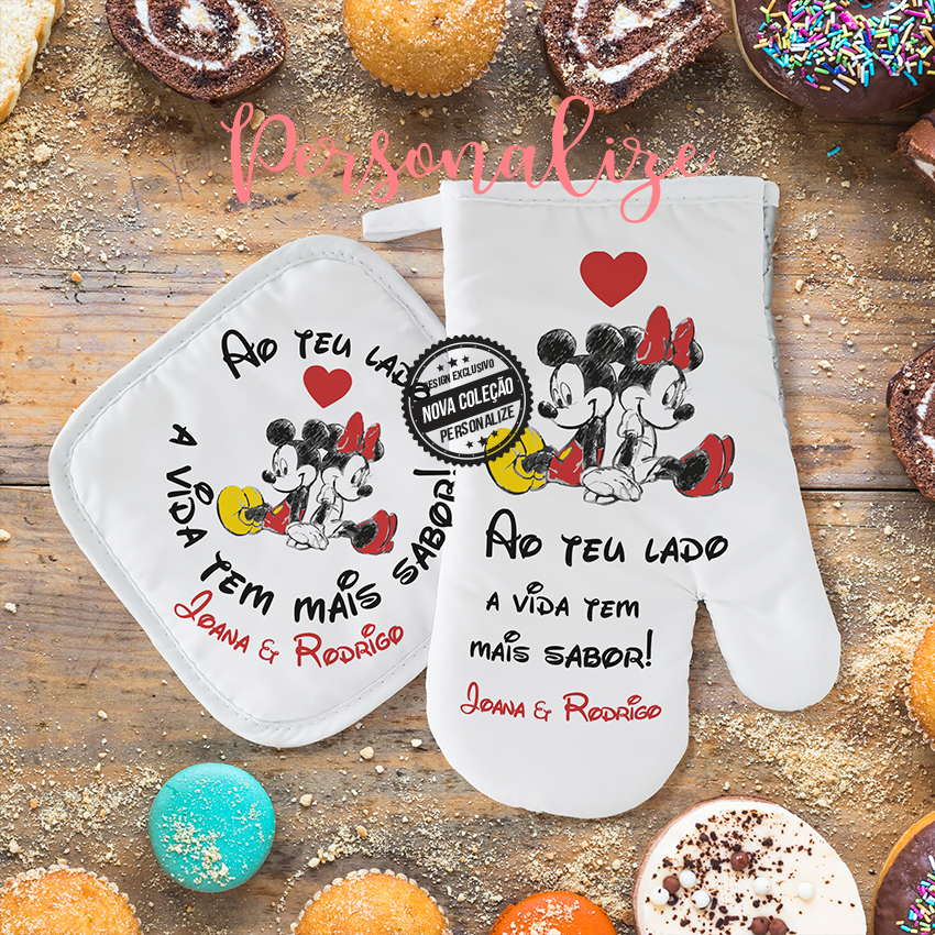 Conjunto de cozinha "Contigo a vida tem mais sabor"