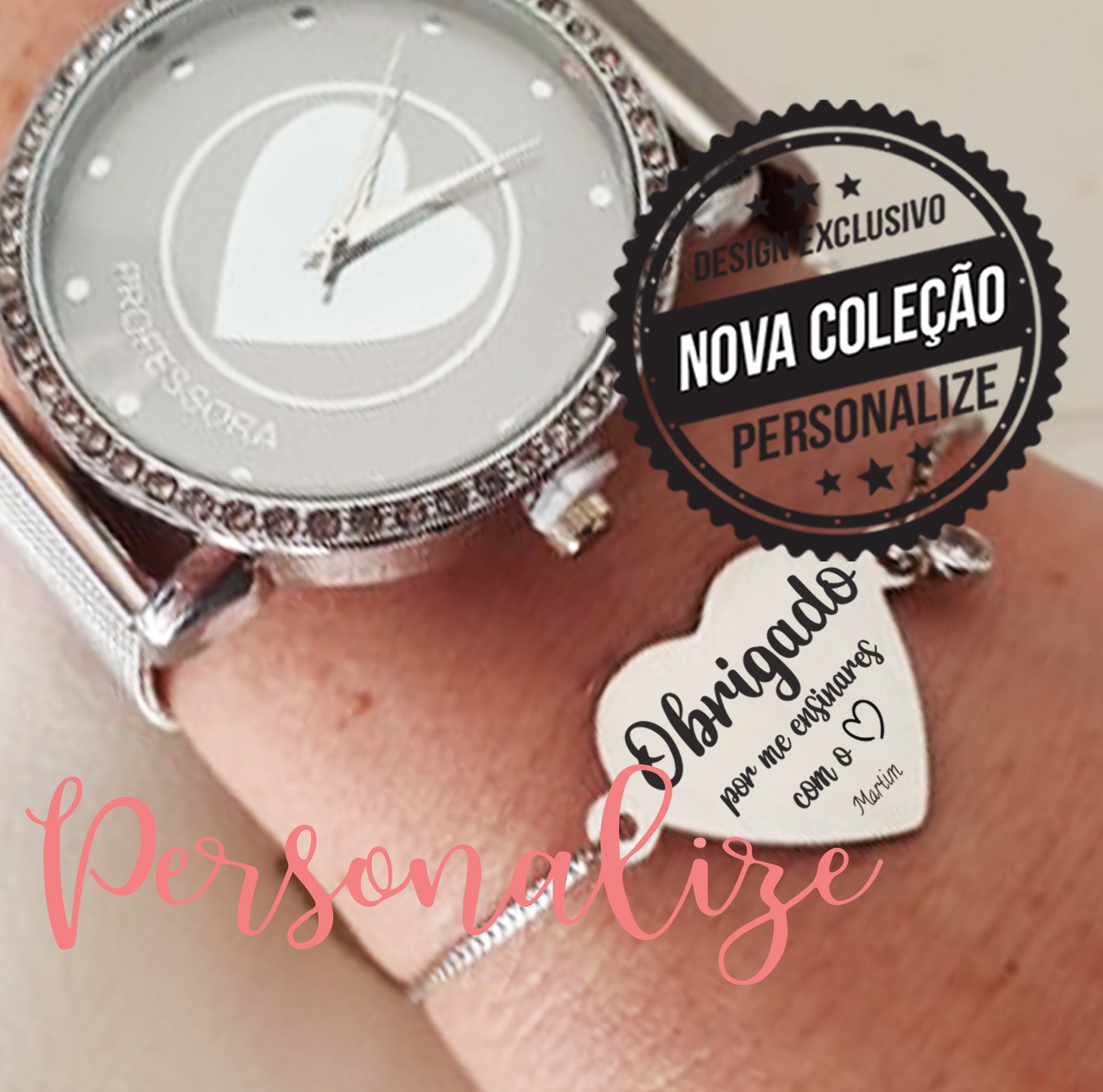 Pulseira ajustável " Obrigado por me ajudares a crescer" Personalize