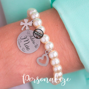 Pulseira pérolas "Adoro-te mãe"
